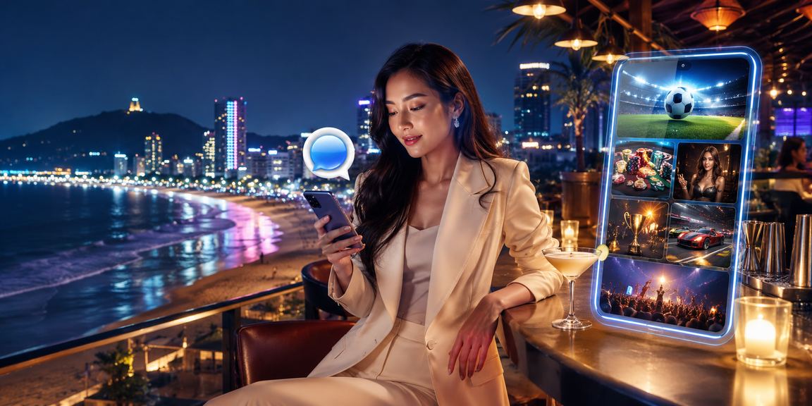 Bãi biển Vũng Tàu với ánh đèn casino và không gian giải trí